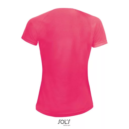 Női raglános rövid ujjú sport póló, SOL'S SO01159, Neon Coral-L