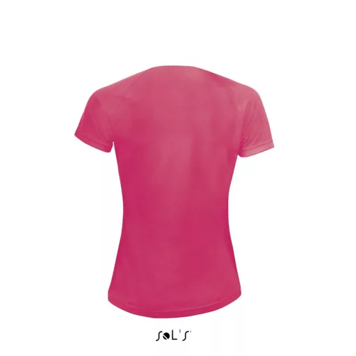Női raglános rövid ujjú sport póló, SOL'S SO01159, Neon Coral-XL