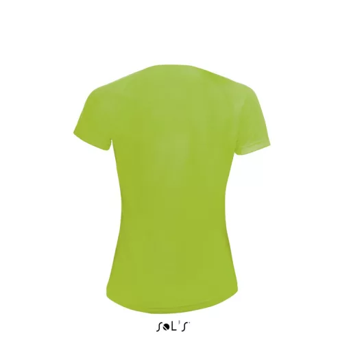 Női raglános rövid ujjú sport póló, SOL'S SO01159, Neon Green-S