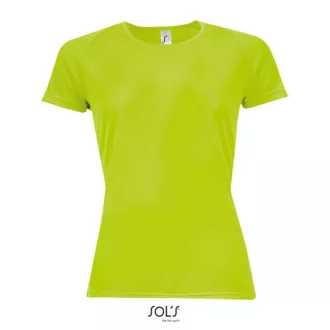   Női raglános rövid ujjú sport póló, SOL'S SO01159, Neon Green-S