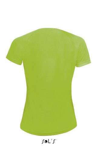 Női raglános rövid ujjú sport póló, SOL'S SO01159, Neon Green-XL
