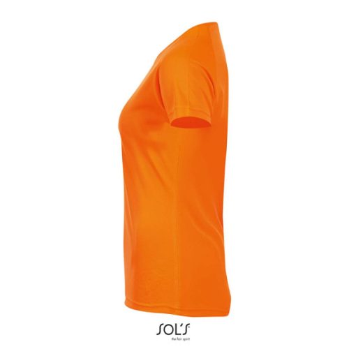 Női raglános rövid ujjú sport póló, SOL'S SO01159, Neon Orange-S