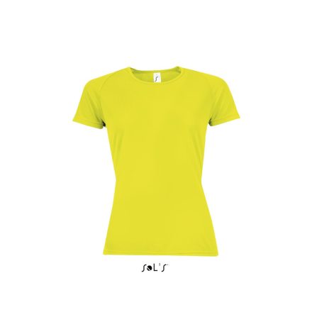 Női raglános rövid ujjú sport póló, SOL'S SO01159, Neon Yellow-2XL