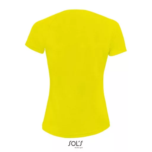 Női raglános rövid ujjú sport póló, SOL'S SO01159, Neon Yellow-M