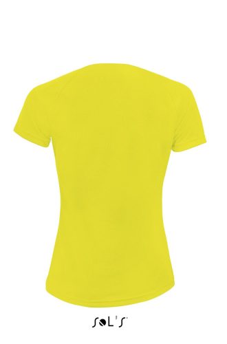 Női raglános rövid ujjú sport póló, SOL'S SO01159, Neon Yellow-S