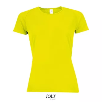   Női raglános rövid ujjú sport póló, SOL'S SO01159, Neon Yellow-S