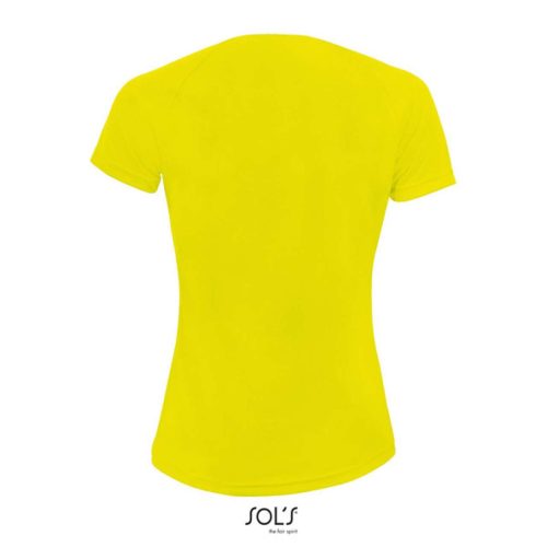Női raglános rövid ujjú sport póló, SOL'S SO01159, Neon Yellow-XL