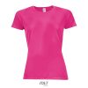 Női raglános rövid ujjú sport póló, SOL'S SO01159, Neon Pink 2-XS