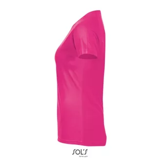   Női raglános rövid ujjú sport póló, SOL'S SO01159, Neon Pink 2-XS