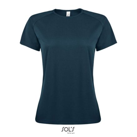 Női raglános rövid ujjú sport póló, SOL'S SO01159, Petroleum Blue-2XL