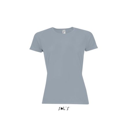 Női raglános rövid ujjú sport póló, SOL'S SO01159, Pure Grey-XL