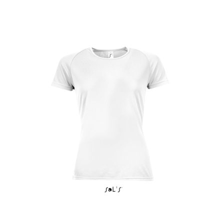 Női raglános rövid ujjú sport póló, SOL'S SO01159, White-2XL