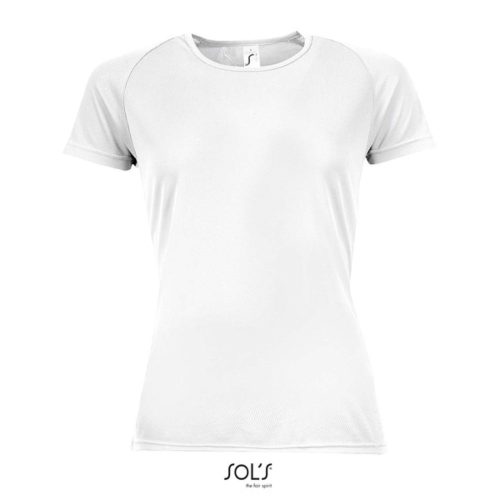 Női raglános rövid ujjú sport póló, SOL'S SO01159, White-L