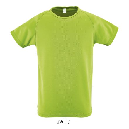 Gyerek SPORTY raglán ujjú kereknyakú sportpóló, SOL'S SO01166, Apple Green-10A