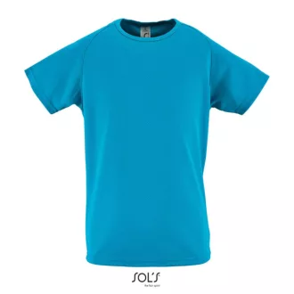   Gyerek SPORTY raglán ujjú kereknyakú sportpóló, SOL'S SO01166, Aqua-6A