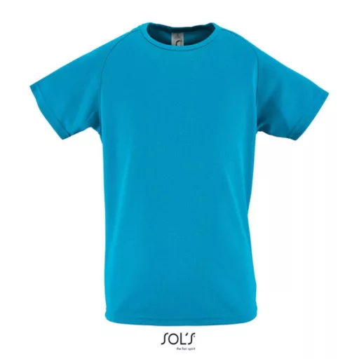 Gyerek SPORTY raglán ujjú kereknyakú sportpóló, SOL'S SO01166, Aqua-8A