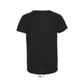   Gyerek SPORTY raglán ujjú kereknyakú sportpóló, SOL'S SO01166, Black-6A