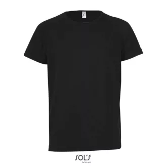   Gyerek SPORTY raglán ujjú kereknyakú sportpóló, SOL'S SO01166, Black-6A