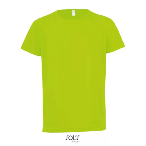Gyerek SPORTY raglán ujjú kereknyakú sportpóló, SOL'S SO01166, Neon Green-10A