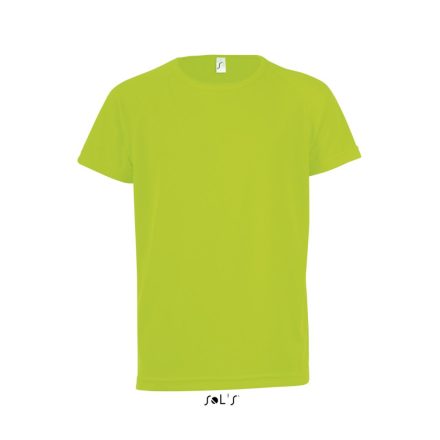 Gyerek SPORTY raglán ujjú kereknyakú sportpóló, SOL'S SO01166, Neon Green-12A