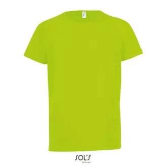   Gyerek SPORTY raglán ujjú kereknyakú sportpóló, SOL'S SO01166, Neon Green-6A