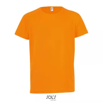   Gyerek SPORTY raglán ujjú kereknyakú sportpóló, SOL'S SO01166, Neon Orange-6A