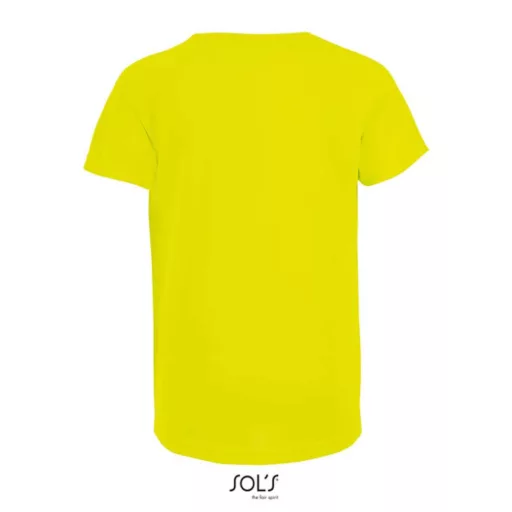 Gyerek SPORTY raglán ujjú kereknyakú sportpóló, SOL'S SO01166, Neon Yellow-8A