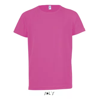   Gyerek SPORTY raglán ujjú kereknyakú sportpóló, SOL'S SO01166, Neon Pink 2-6A