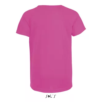   Gyerek SPORTY raglán ujjú kereknyakú sportpóló, SOL'S SO01166, Neon Pink 2-6A