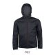 Uniszex kapucnis bélelt széldzseki, SOL'S SO01171, Black/Dark Grey-M