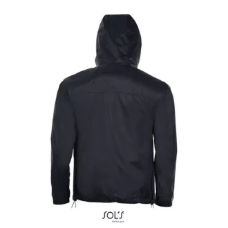   Uniszex kapucnis bélelt széldzseki, SOL'S SO01171, Black/Dark Grey-XS