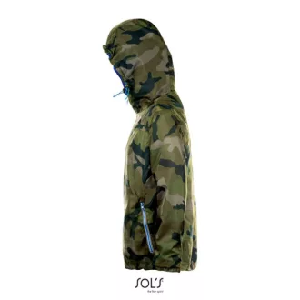   Uniszex kapucnis bélelt széldzseki, SOL'S SO01171, Camo/Royal blue-XS