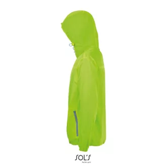   Uniszex kapucnis bélelt széldzseki, SOL'S SO01171, Neon Lime/Royal Blue-L