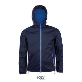   Uniszex kapucnis bélelt széldzseki, SOL'S SO01171, Navy/Royal Blue-S