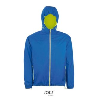   Uniszex kapucnis bélelt széldzseki, SOL'S SO01171, Royal Blue/Neon Gold-XS