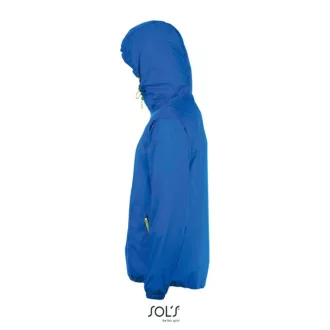   Uniszex kapucnis bélelt széldzseki, SOL'S SO01171, Royal Blue/Neon Gold-XS