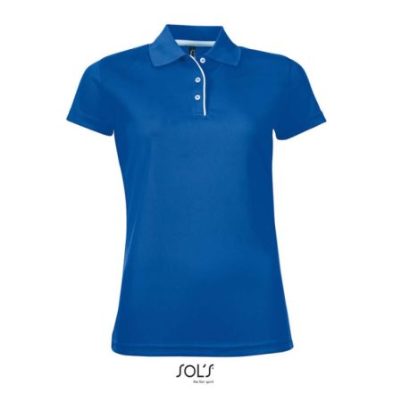 Női rövid ujjú galléros sport póló, SOL'S SO01179, Royal Blue-S