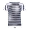 Gyerek MILES tengerészcsíkos pamut póló, SOL'S SO01400, White/Navy-12A