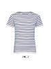 Gyerek MILES tengerészcsíkos pamut póló, SOL'S SO01400, White/Navy-4A