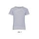 Gyerek MILES tengerészcsíkos pamut póló, SOL'S SO01400, White/Navy-4A