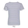 Gyerek MILES tengerészcsíkos pamut póló, SOL'S SO01400, White/Navy-4A