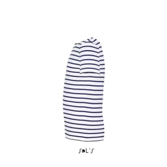   Gyerek MILES tengerészcsíkos pamut póló, SOL'S SO01400, White/Navy-6A