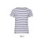 Gyerek MILES tengerészcsíkos pamut póló, SOL'S SO01400, White/Navy-8A