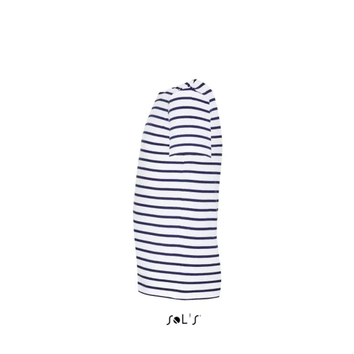Gyerek MILES tengerészcsíkos pamut póló, SOL'S SO01400, White/Navy-8A
