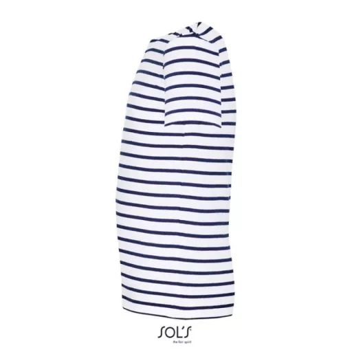Gyerek MILES tengerészcsíkos pamut póló, SOL'S SO01400, White/Navy-8A