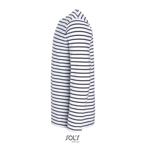 SO01402 SOL'S MARINE HOSSZÚ UJJÚ CSÍKOS PÓLÓ, White/Navy - M