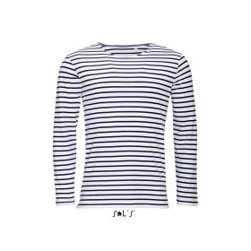   SO01402 SOL'S MARINE HOSSZÚ UJJÚ CSÍKOS PÓLÓ, White/Navy - S