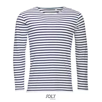  SO01402 SOL'S MARINE HOSSZÚ UJJÚ CSÍKOS PÓLÓ, White/Navy - S