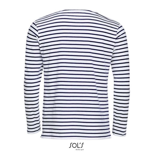 SO01402 SOL'S MARINE HOSSZÚ UJJÚ CSÍKOS PÓLÓ, White/Navy - XL