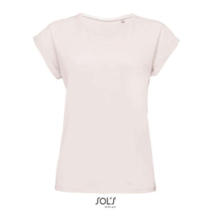 Női MELBA kereknyakú pamut póló, SOL'S SO01406, Creamy Pink-M